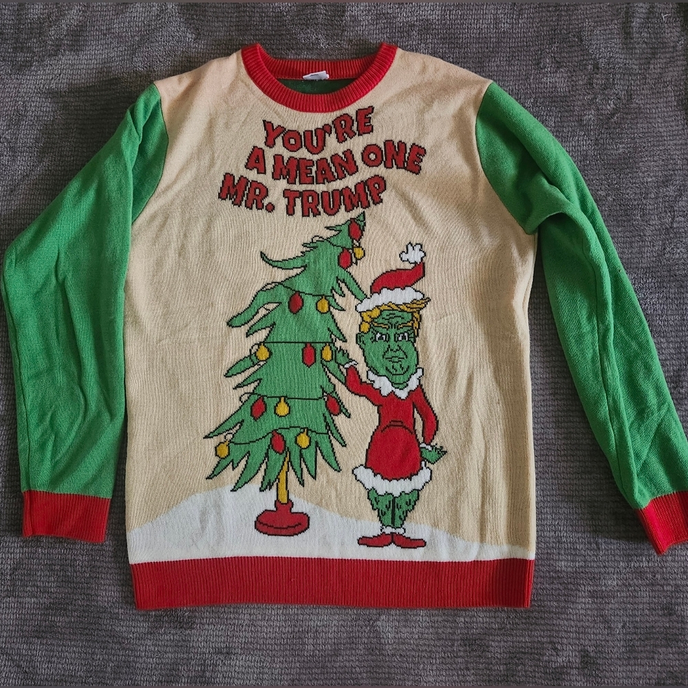 Donald Trump Ugly Christmas Sweater Size Unisex Large, Santa, Holiday, Festive